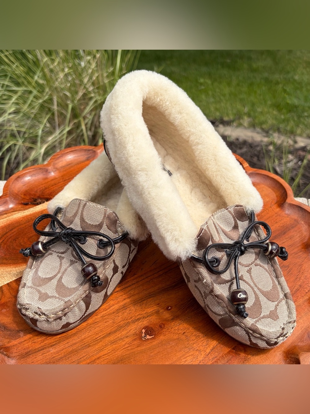 Coach Carsyn Signature Sheepskin Loafers Q125 - Picture 9 of 9